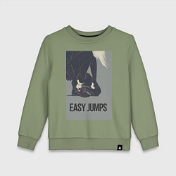 Свитшот хлопковый детский Easy jumps in boots, цвет: авокадо