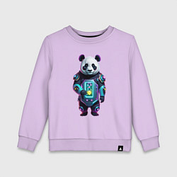Детский свитшот Крутой кибер панда