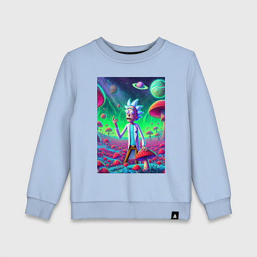 Детский свитшот Рик потерял Морти на грибной планете / Мягкое небо – фото 1