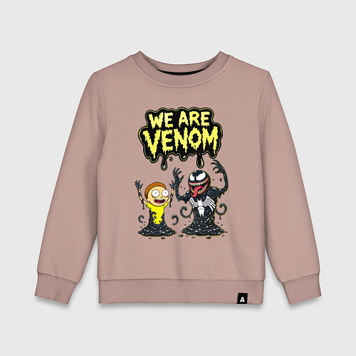 Детский свитшот We are Venom - meme / Пыльно-розовый – фото 1