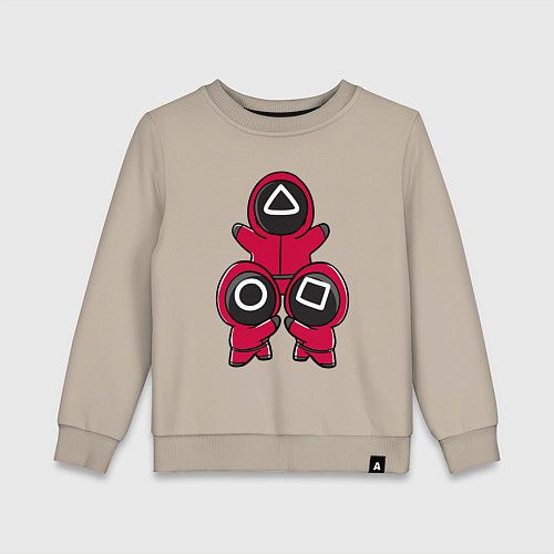 Детский свитшот Squid game little men / Миндальный – фото 1