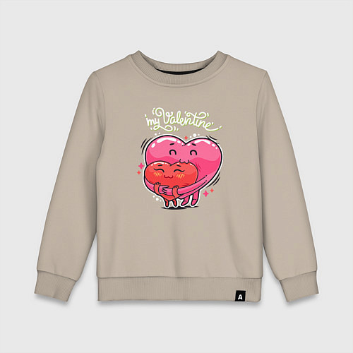 Детский свитшот Мой Валентин / Миндальный – фото 1
