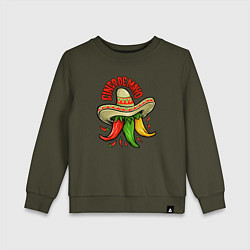 Свитшот хлопковый детский Cinco de mayo, цвет: хаки