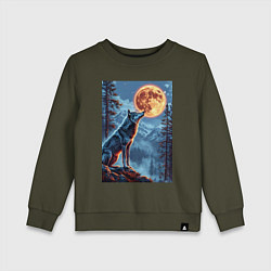 Детский свитшот Волк и луна