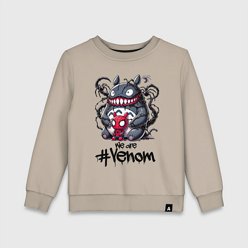 Детский свитшот Totoro-Venom and Spider-man / Миндальный – фото 1