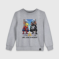 Детский свитшот Трамп-паук и Веном сидят на кортах - нейроарт