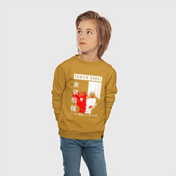 Свитшот хлопковый детский Токийский Гуль 1000-7, цвет: горчичный — фото 2