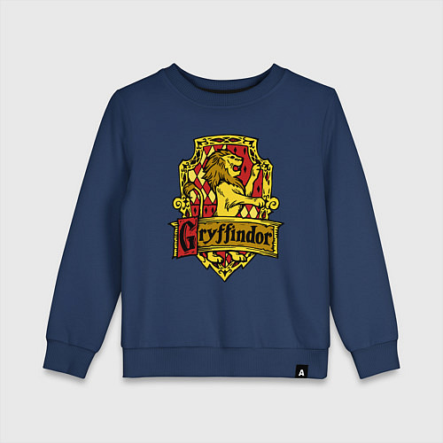 Детский свитшот Hogwarts - gryffindor logo / Тёмно-синий – фото 1