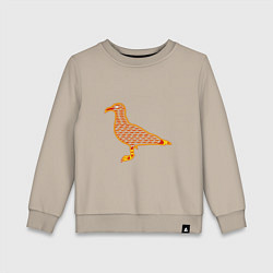 Свитшот хлопковый детский Чайка с чайками, цвет: миндальный