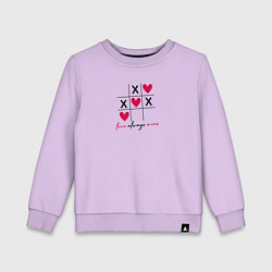 Детский свитшот Любовь всегда побеждает - крестики-нолики, но с се