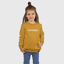 Свитшот хлопковый детский Exeed - белая надпись, цвет: горчичный — фото 2