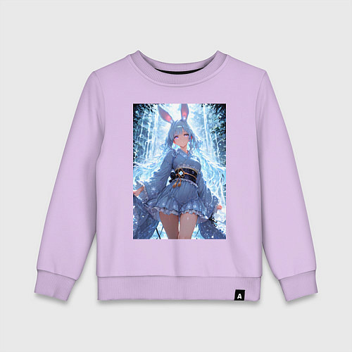 Детский свитшот Зайка в гармонии с природой / Лаванда – фото 1