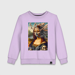 Детский свитшот Mona Lisa smoke - surrealism