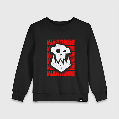 Детский свитшот Waaagh warhammer - белый / Черный – фото 1