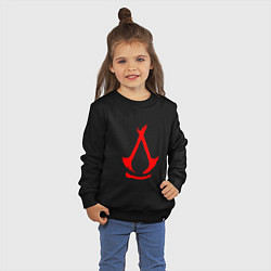Свитшот хлопковый детский Assassins creed - shadows logotype, цвет: черный — фото 2