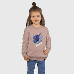 Свитшот хлопковый детский Саб-Зиро Мортал Комбат, цвет: пыльно-розовый — фото 2