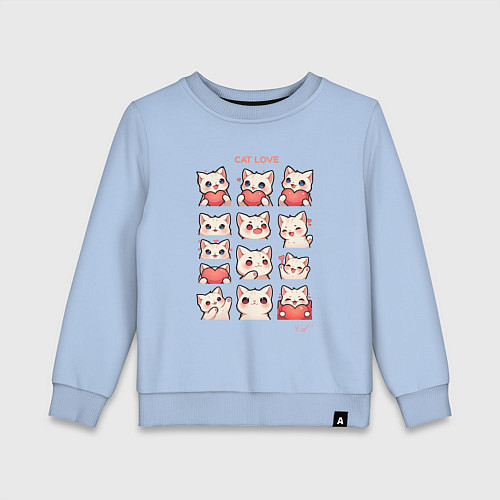 Детский свитшот Котики влюблённые и сердечки / Мягкое небо – фото 1