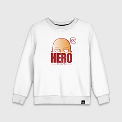 Свитшот хлопковый детский Ванпанч герой hero, цвет: белый