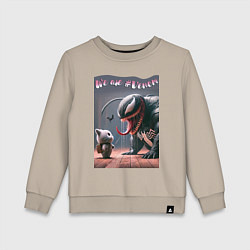 Детский свитшот Мультяшные Веном и котёнок - мем