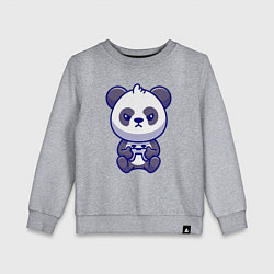 Свитшот хлопковый детский Геймер панда, цвет: меланж