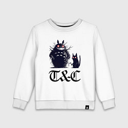 Свитшот хлопковый детский Totoro and black cat - anime, цвет: белый