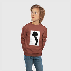 Свитшот хлопковый детский Силуэт поцелуй он - для пары, цвет: кирпичный — фото 2