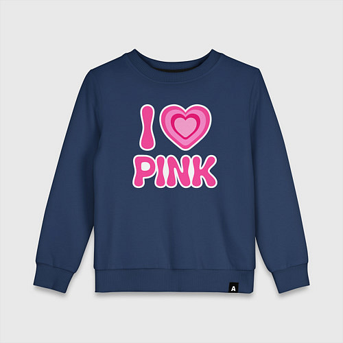 Детский свитшот Люблю розовый / Тёмно-синий – фото 1