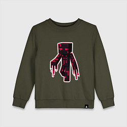 Свитшот хлопковый детский Майнкрафт слендермен, цвет: хаки