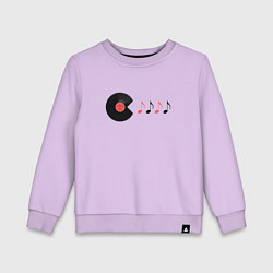 Свитшот хлопковый детский Pac-Man ест ноты, цвет: лаванда
