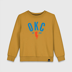 Свитшот хлопковый детский NBA OKC, цвет: горчичный