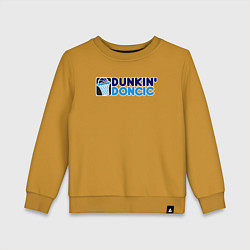 Свитшот хлопковый детский Dunkin Doncic, цвет: горчичный