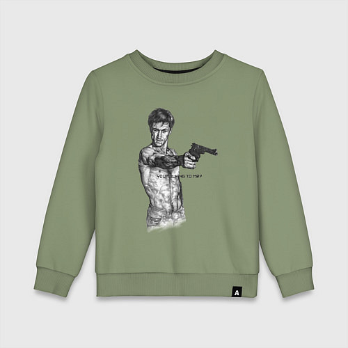 Детский свитшот Таксист - Роберт Де Ниро / Авокадо – фото 1