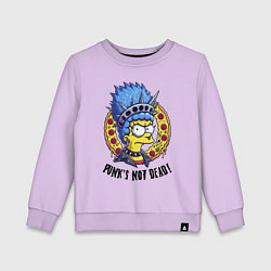 Детский свитшот Мардж Симпсон на фоне пиццы - панк жив