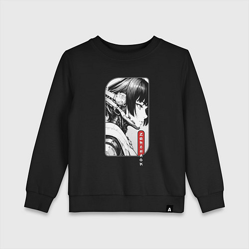 Детский свитшот Девушка-хакер / Черный – фото 1
