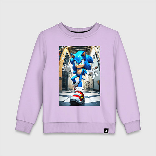 Детский свитшот Соника застали врасплох / Лаванда – фото 1