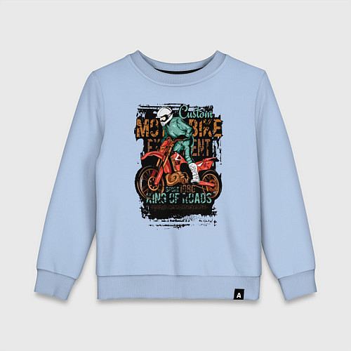 Детский свитшот Кроссовый мотоцикл / Мягкое небо – фото 1
