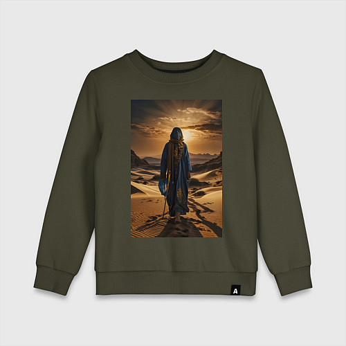 Детский свитшот Человек в пустыне / Хаки – фото 1