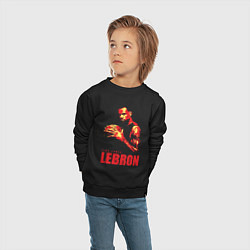 Свитшот хлопковый детский King James Lebron, цвет: черный — фото 2