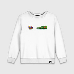 Свитшот хлопковый детский Duck and Dragon, цвет: белый