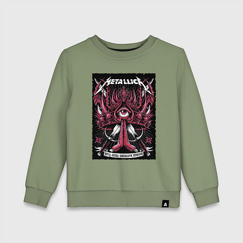 Детский свитшот Metallica - royal arena Denmark / Авокадо – фото 1