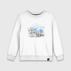 Свитшот хлопковый детский Италия Рим - акварельный набросок, цвет: белый