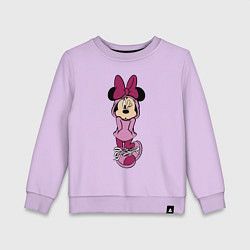 Свитшот хлопковый детский Минни Маус в капюшоне, цвет: лаванда
