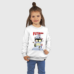 Свитшот хлопковый детский Futurama all, цвет: белый — фото 2