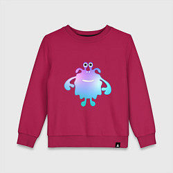 Детский свитшот Monster cartoon blue purple