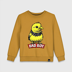 Свитшот хлопковый детский Bad boy chicken, цвет: горчичный