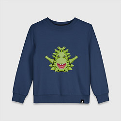 Детский свитшот Cartoon monster with spikes green