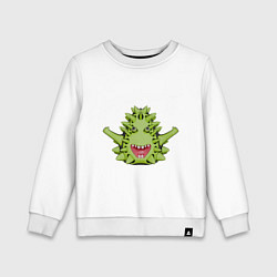 Детский свитшот Cartoon monster with spikes green