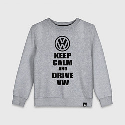 Свитшот хлопковый детский Keep Calm & Drive VW, цвет: меланж