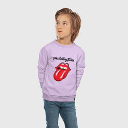 Свитшот хлопковый детский Rolling Stones - logo, цвет: лаванда — фото 2