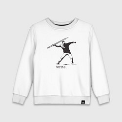 Свитшот хлопковый детский Write, цвет: белый